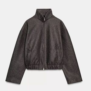 Zara Dark Brown Soft Bomber Jacket